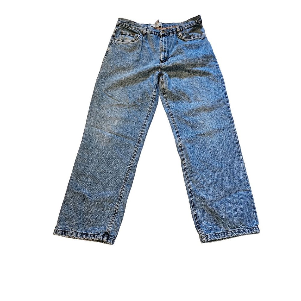 Burry Lane Blue Jeans Fleece Lined Men's Size W38 L32 Front Back Pockets Zipper